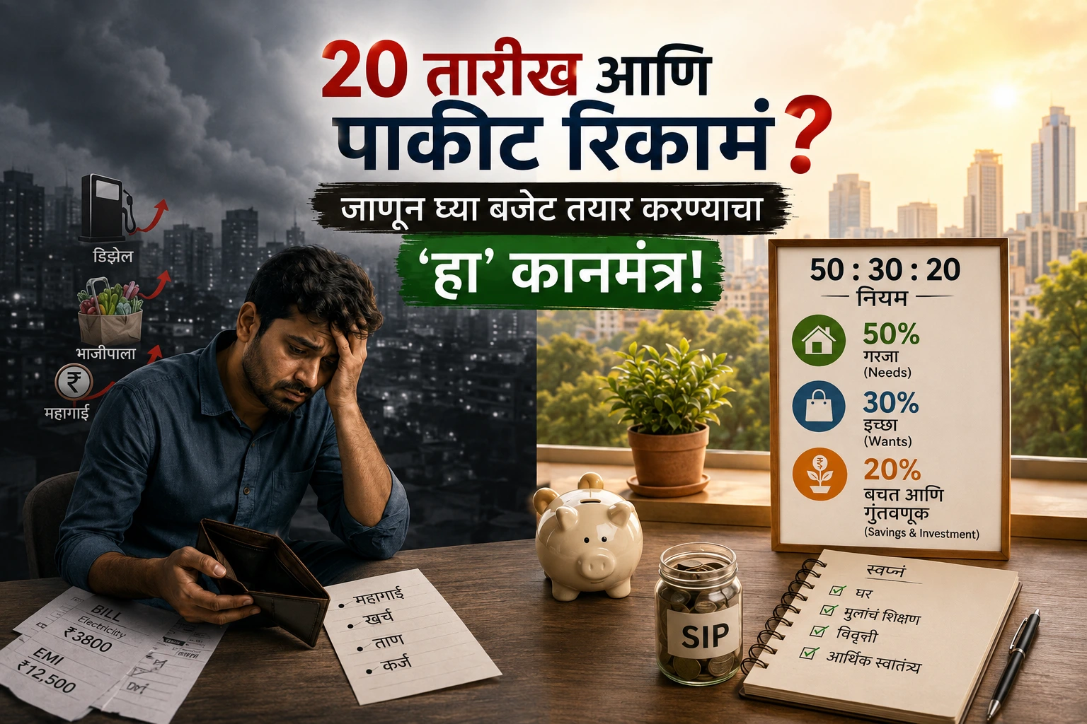 बजेट तयार करण्याचा सोपा कानमंत्र; महिन्याच्या २० तारखेला पाकीट रिकामं होणार नाही!
